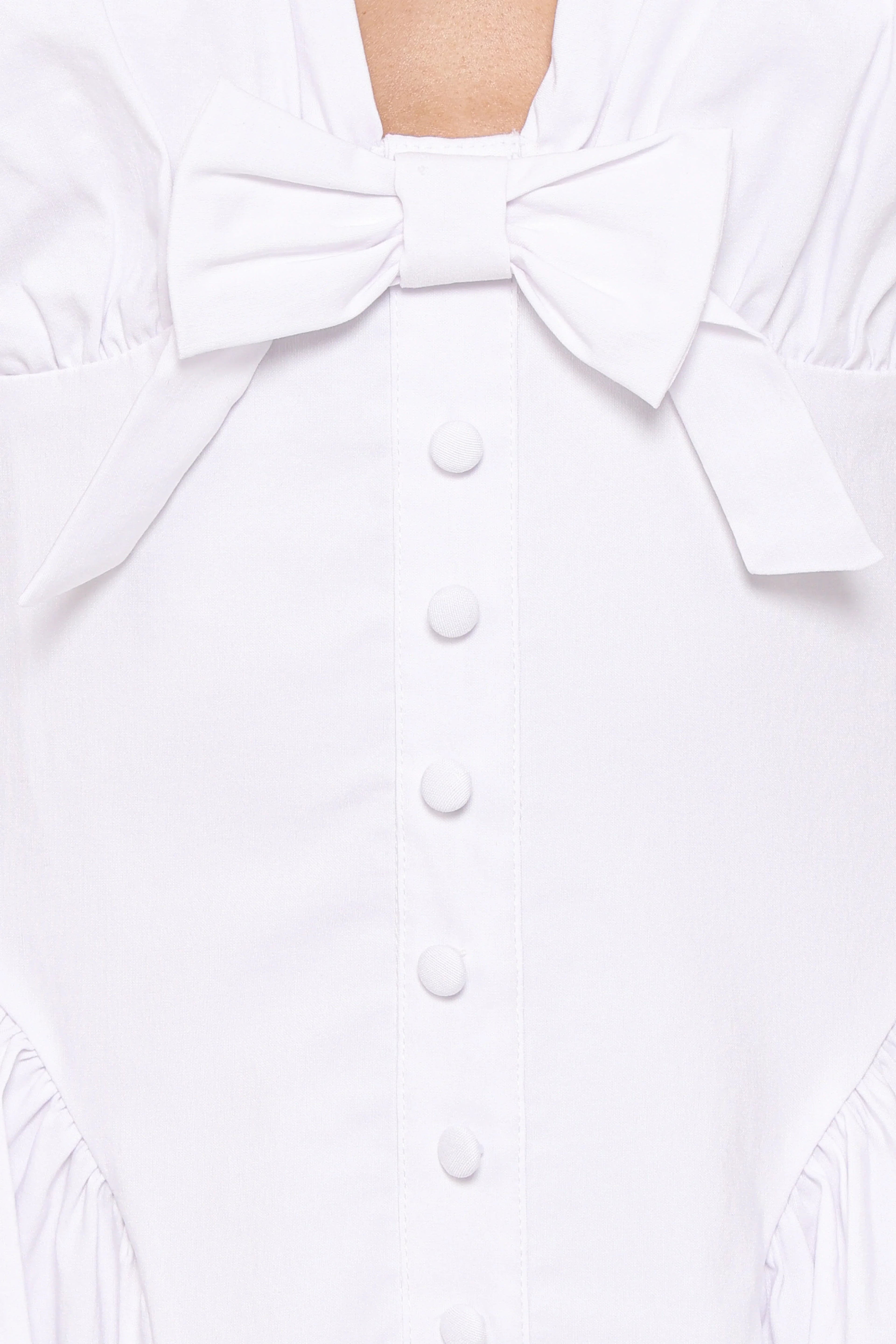 Lyssa Bow Front Mini Dress - White