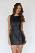 Moni Faux Leather Mini Dress Romper