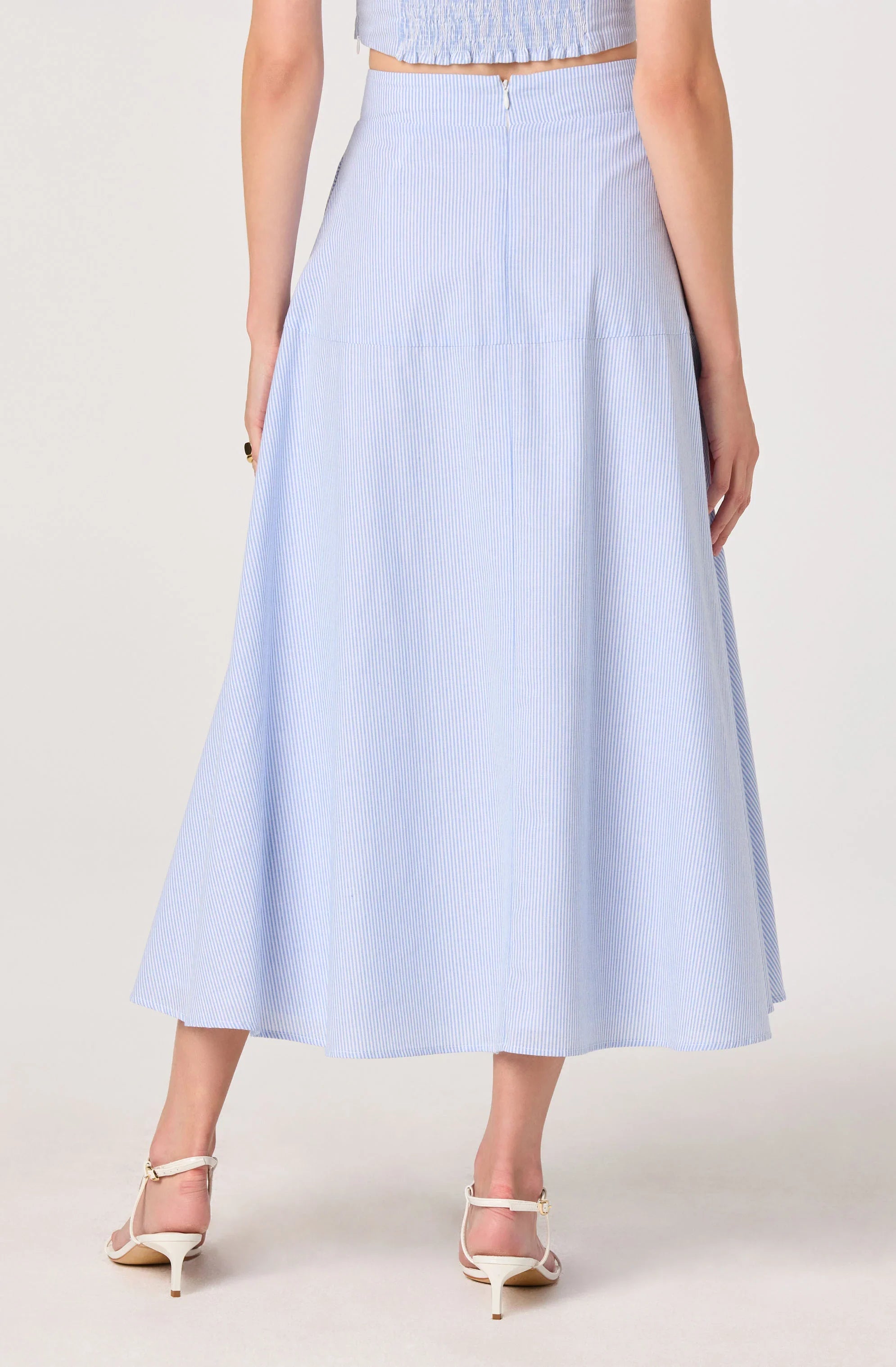 Azzura Striped Midi Skirt