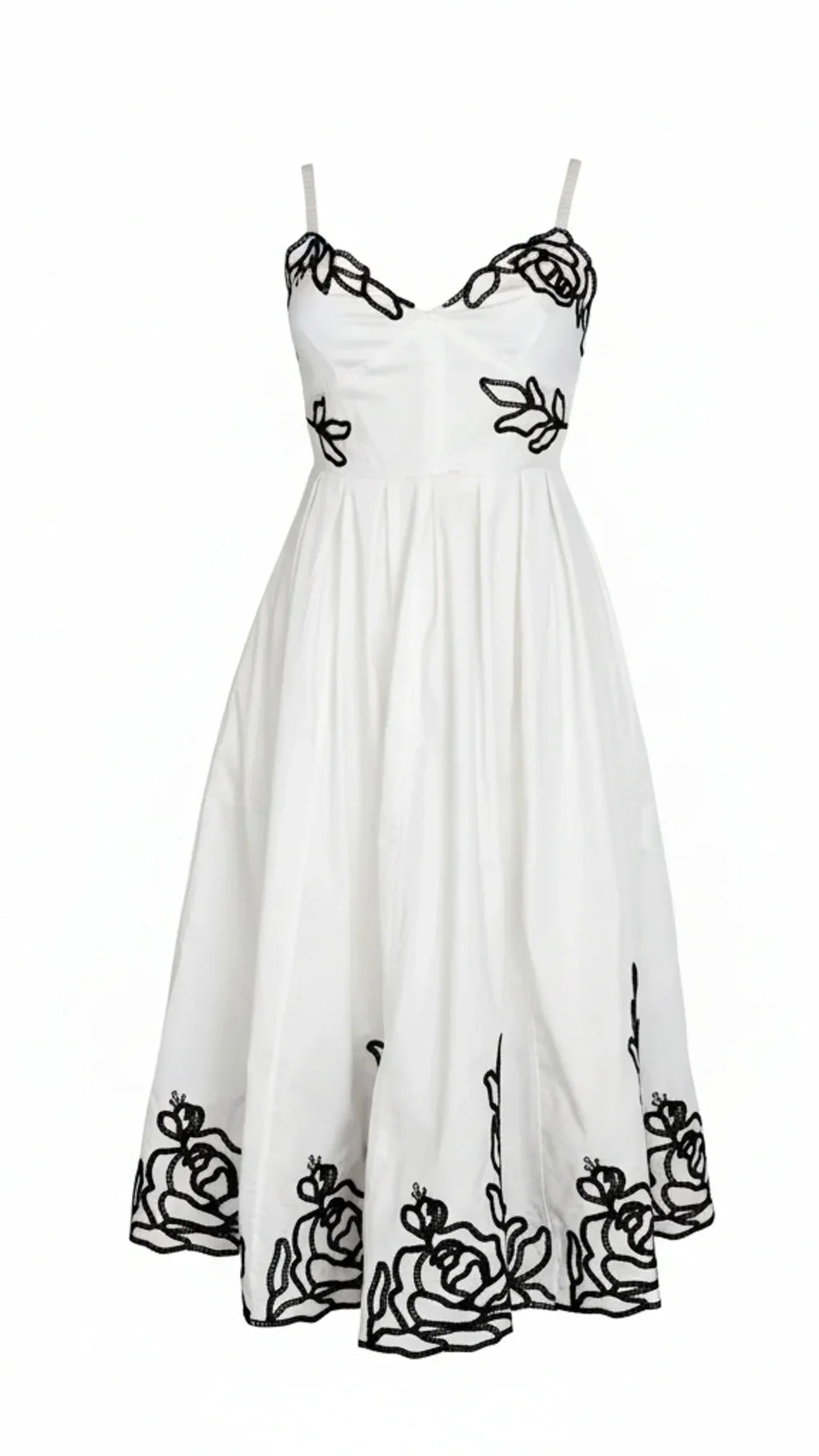 Elara Embroidered Midi Dress