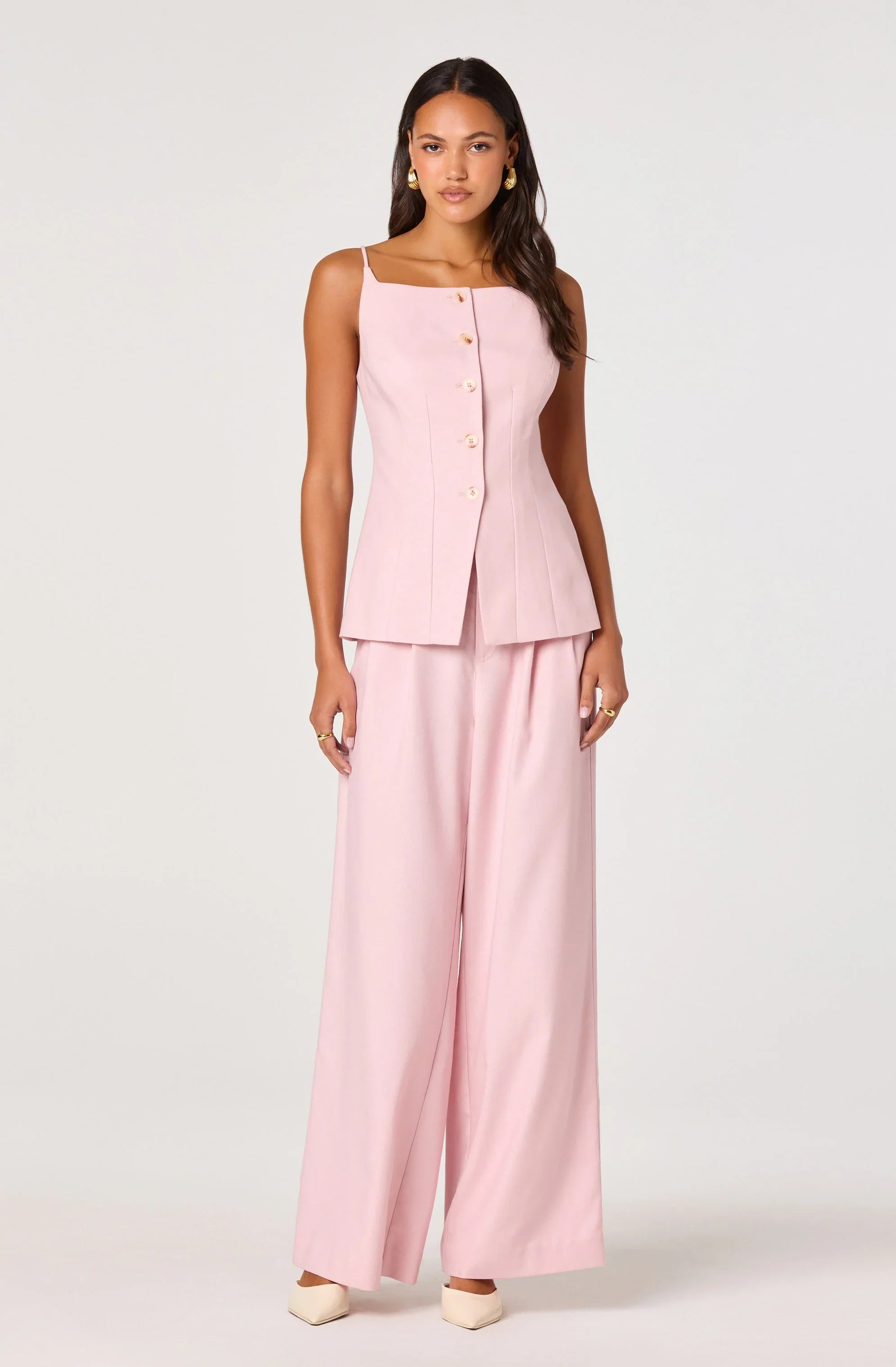 Neha Linen High-Rise Wide Leg Pants