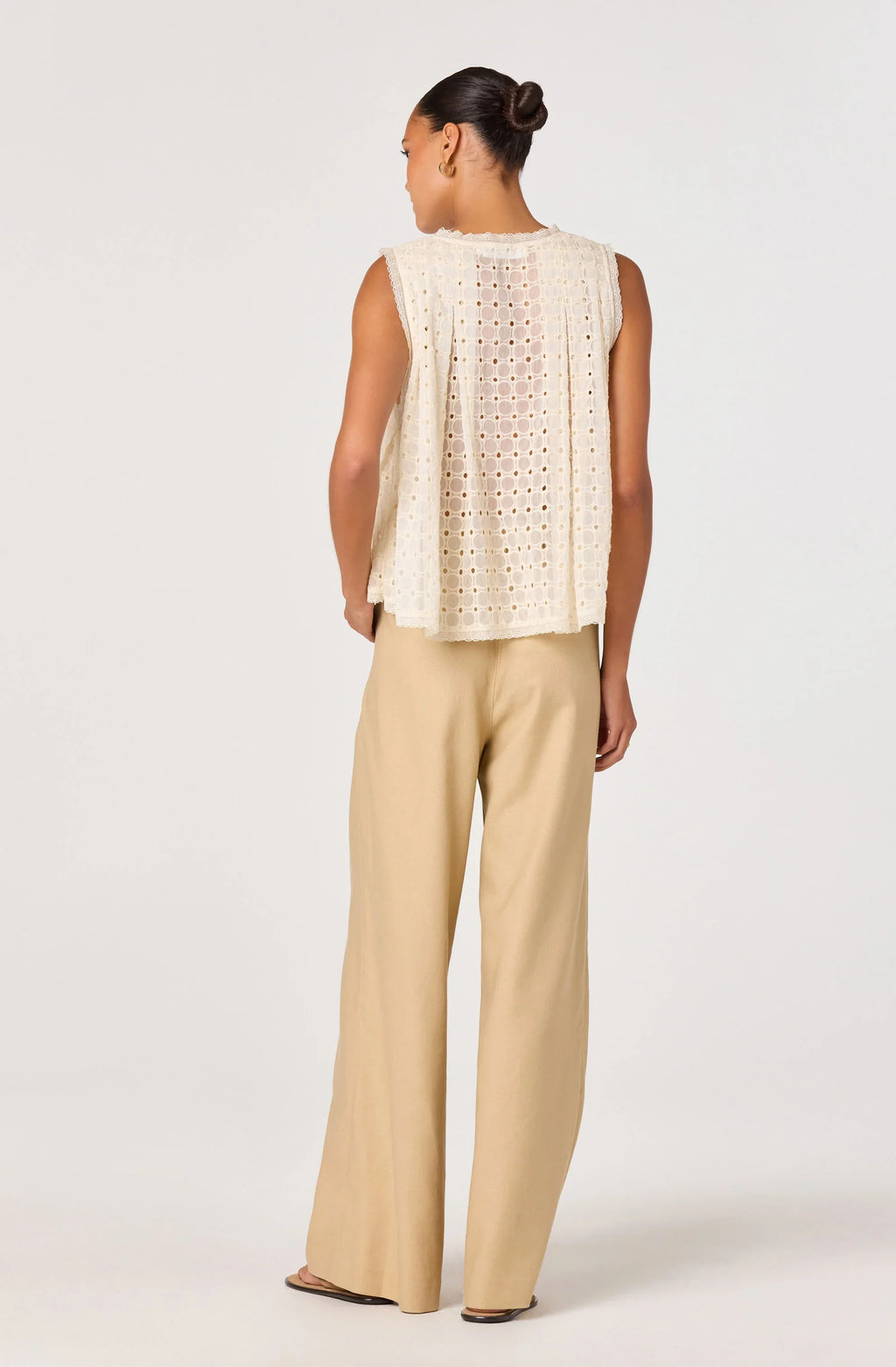 Neha Linen High-Rise Wide Leg Pants