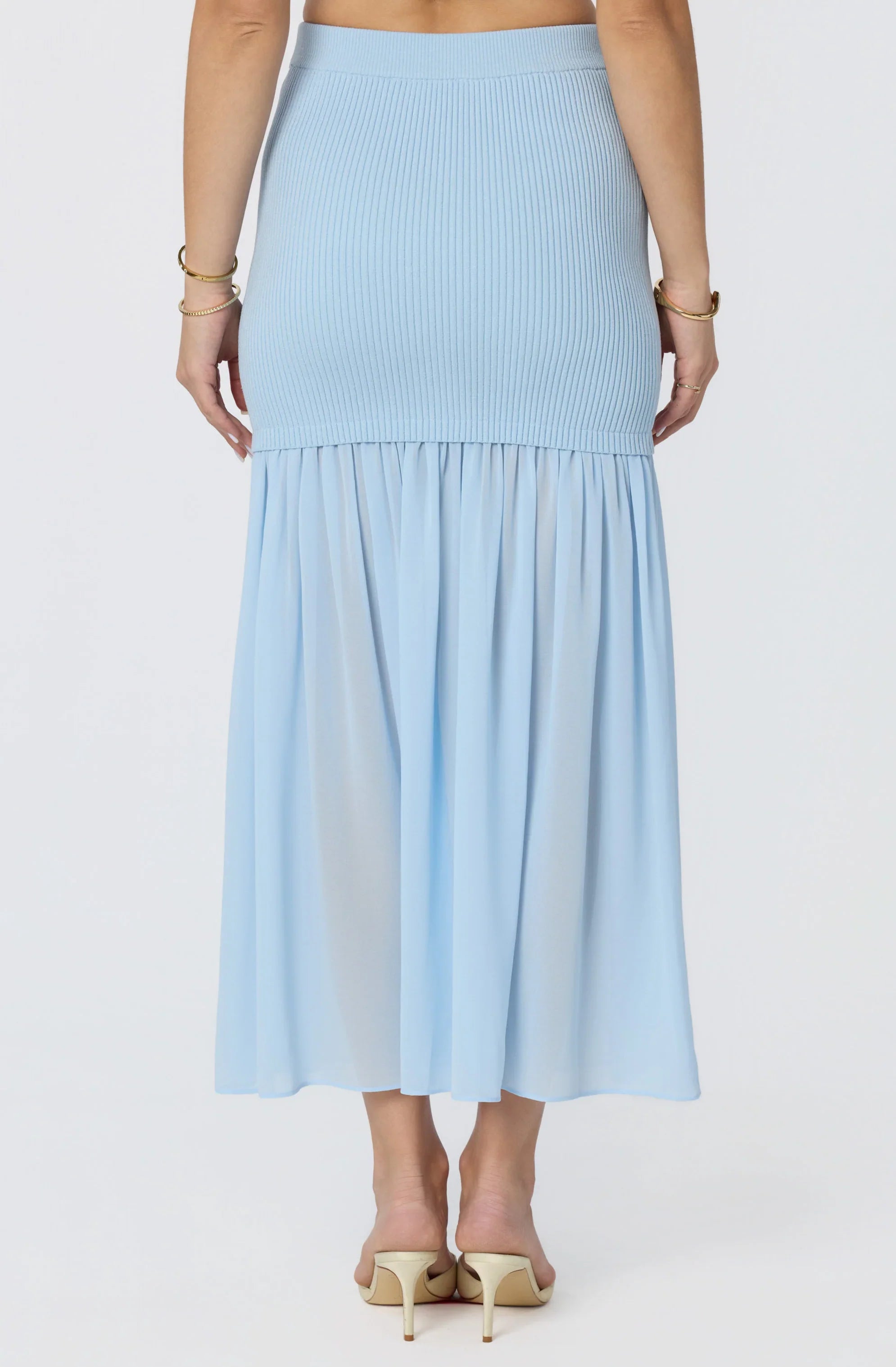 Halie Mixed Media Maxi Skirt