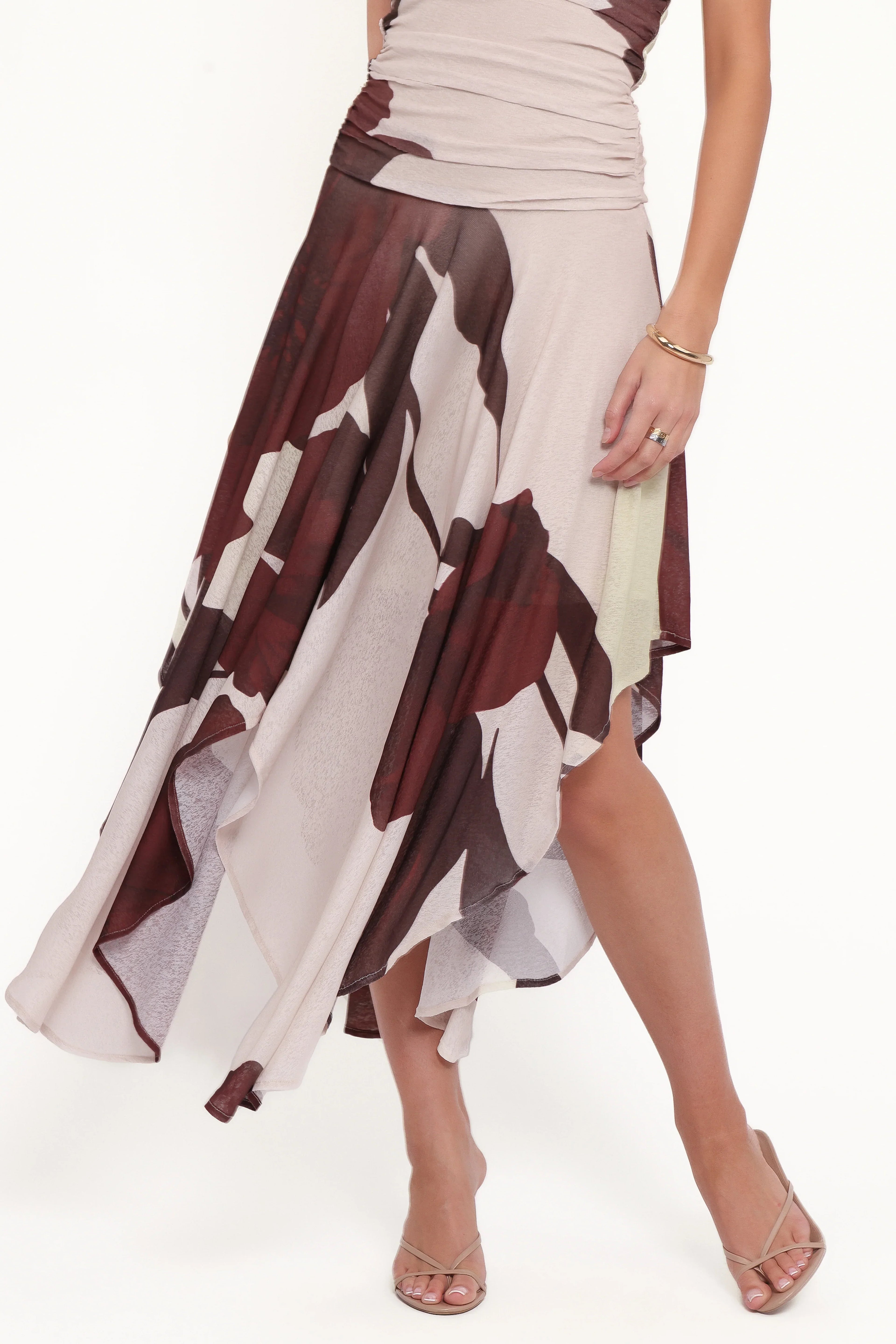 Doreen Midi Dress - Brown Floral