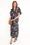 Laurent Midi Dress - Navy Cream Floral