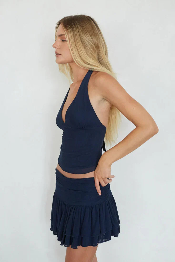 Alexi Mesh Mini Ruffle Skort