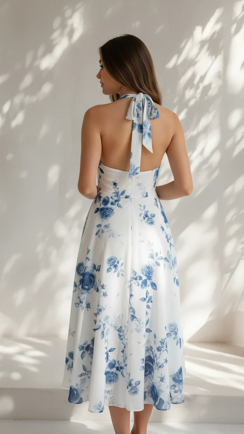 Maribel Floral Halter Midi Dress