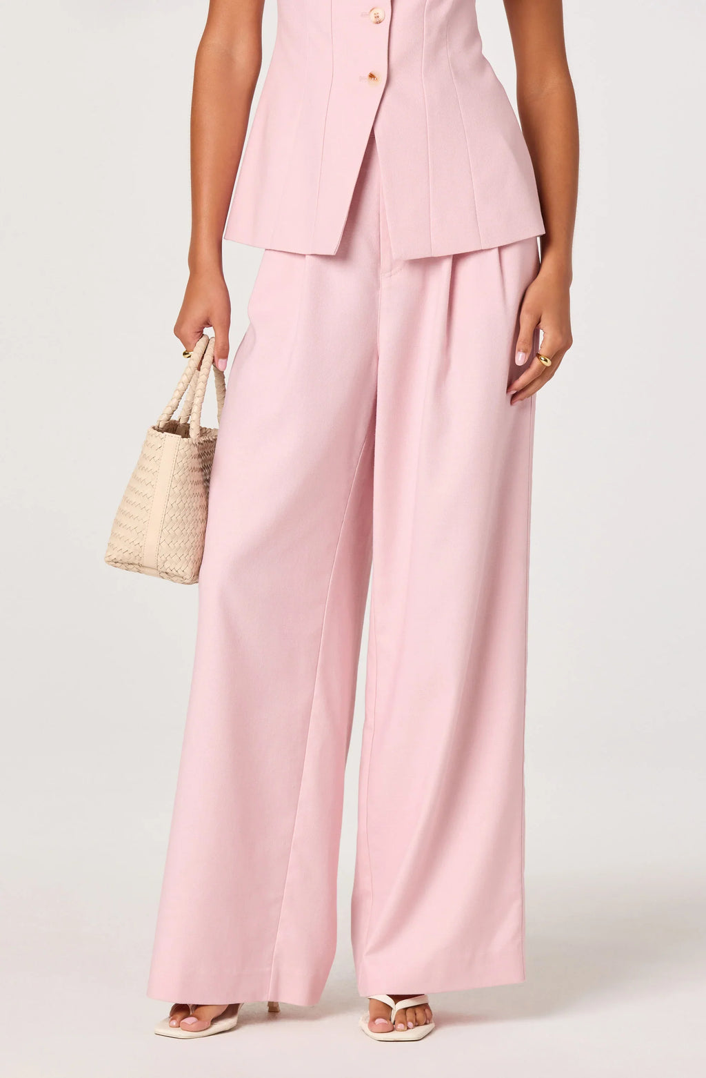 Neha Linen High-Rise Wide Leg Pants