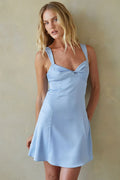 Lizzy Front Twist Tie Back Mini Dress