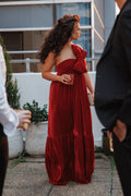Betina Bow Front Maxi Dress - Red Velvet