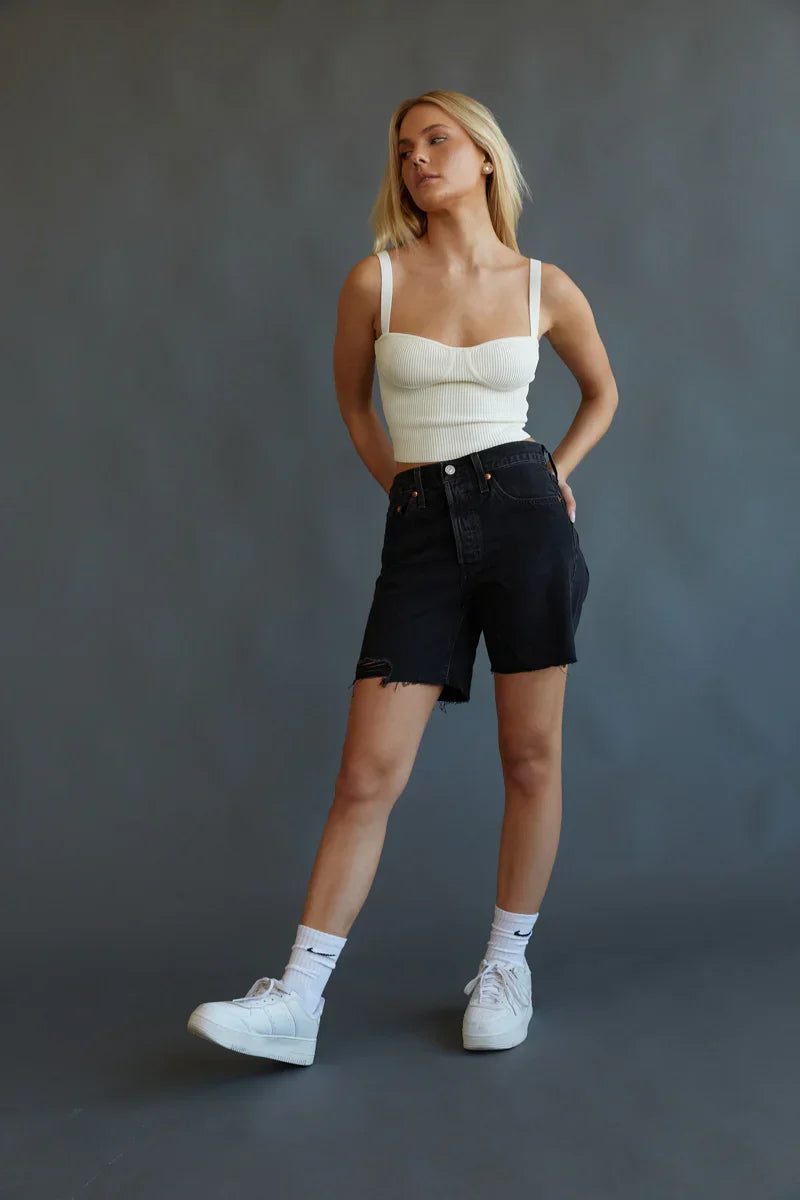 Levi's 501 Mid Thigh Shorts Lunar Black