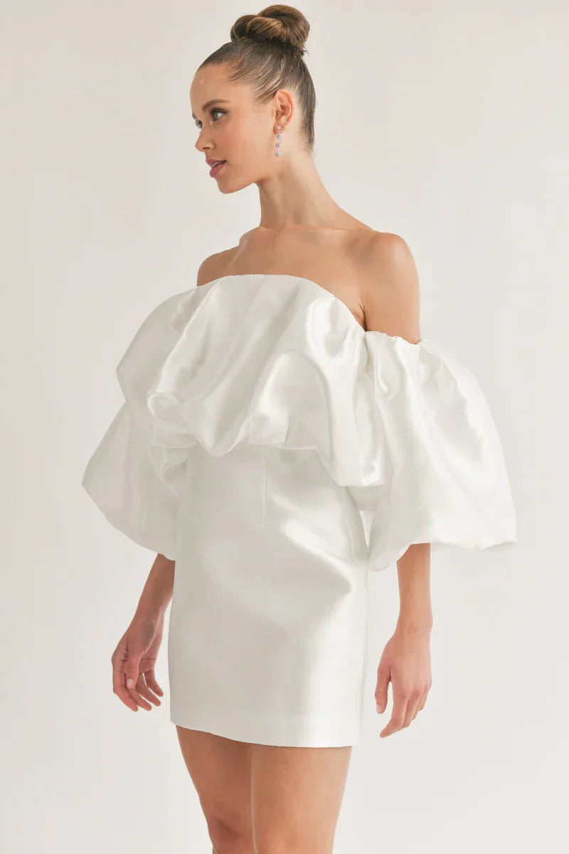 Theresa Off-The-Shoulder Puff Sleeve Mini Dress
