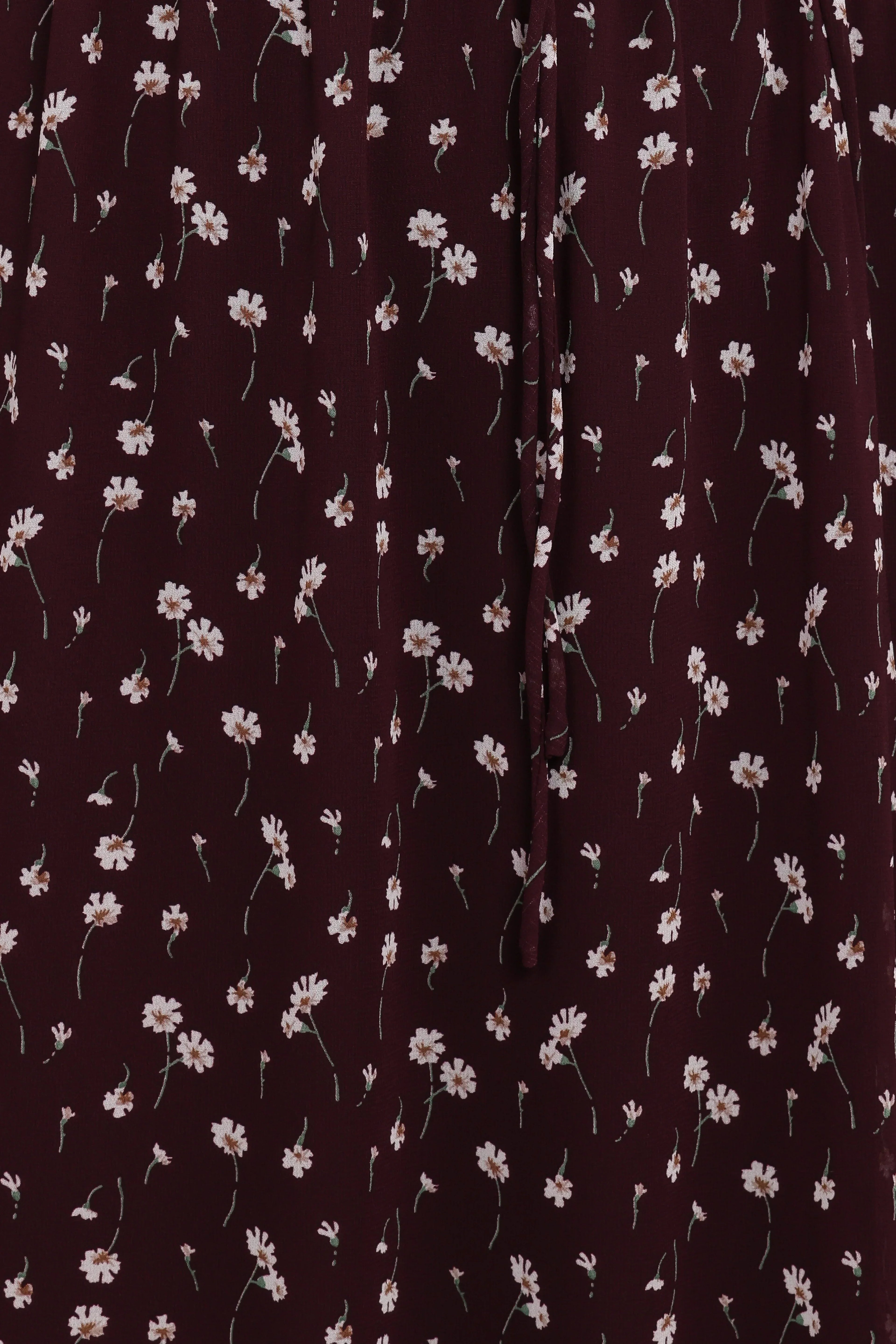 Keziah Long Sleeve Maxi Dress - Burgundy Floral