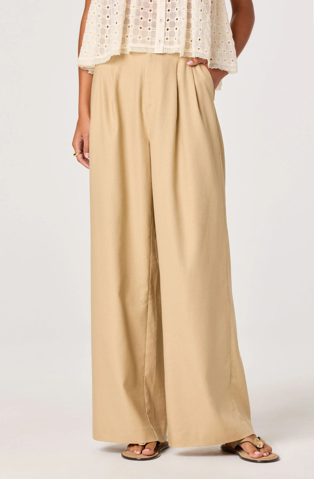 Neha Linen High-Rise Wide Leg Pants