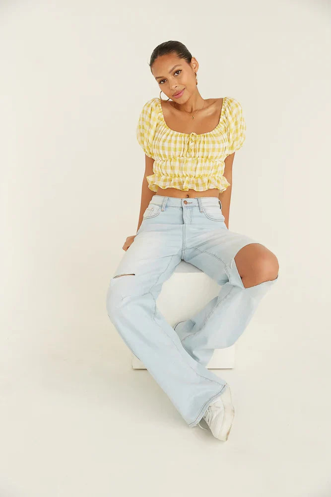 Pamela Gingham Crop Top