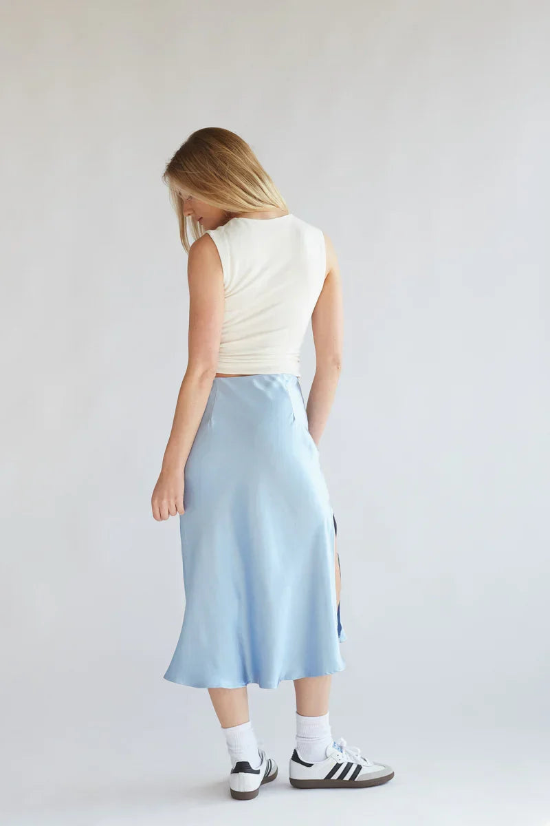 Eliza Satin Midi Skirt