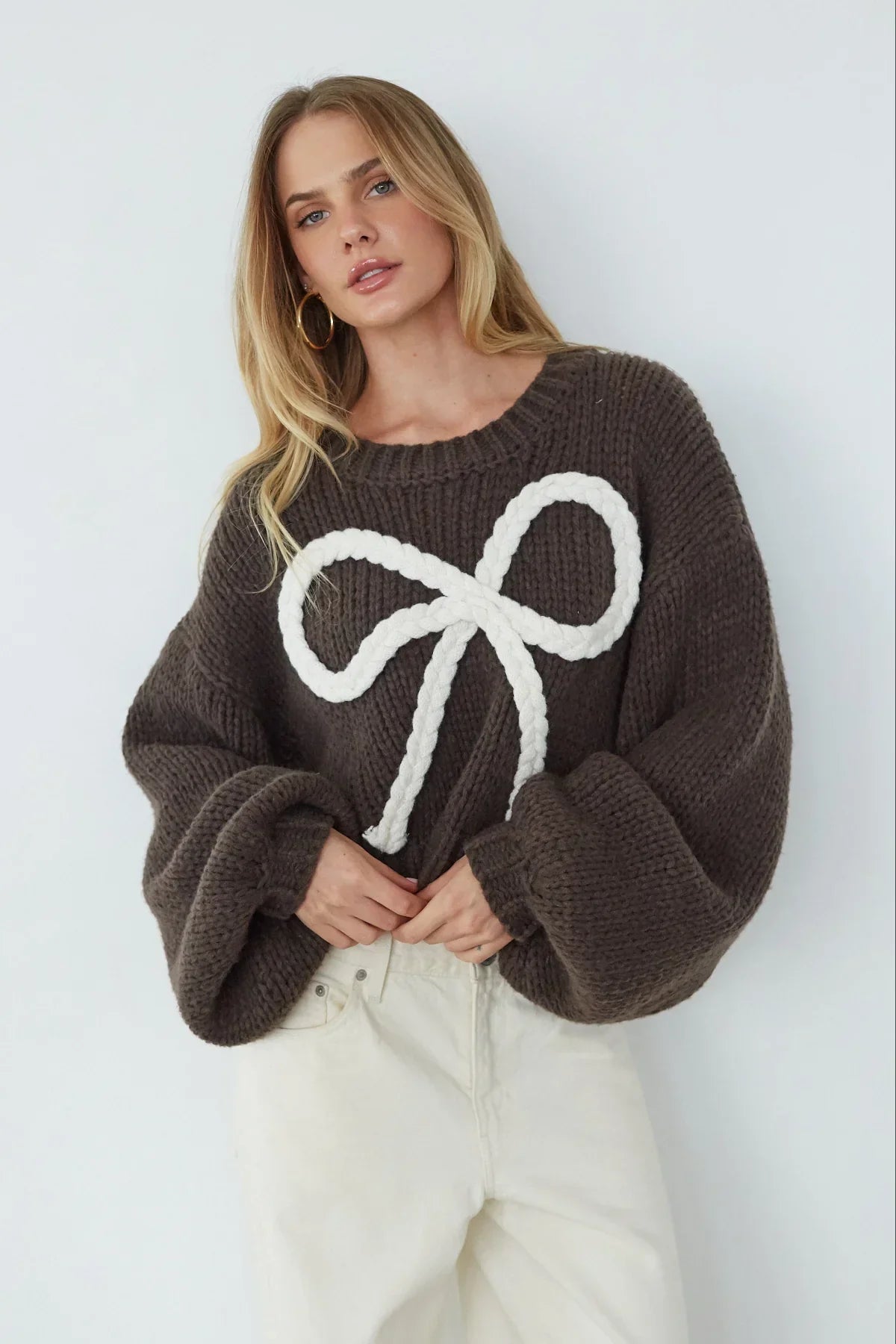 Elliana Knit Bow Sweater