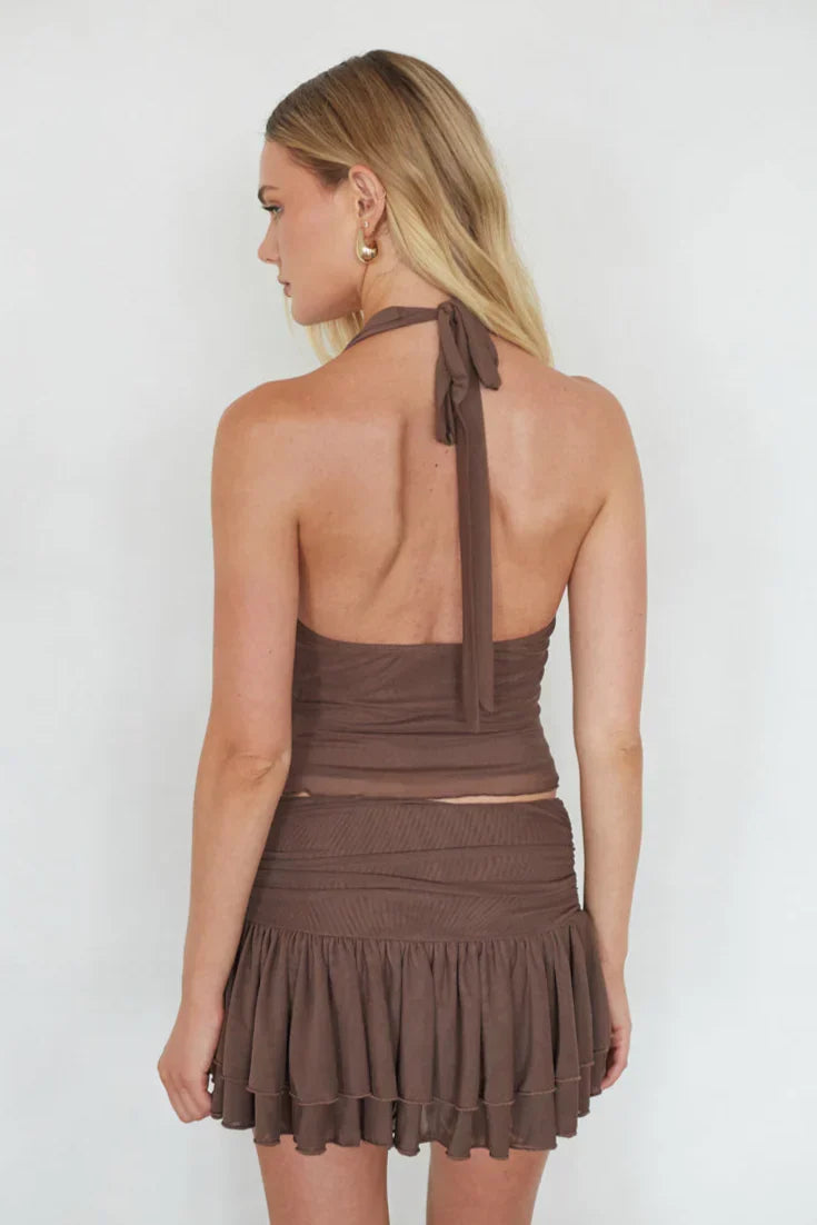 Alexi Mesh Mini Ruffle Skort