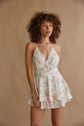 Tiana Wrap Tiered Ruffle Floral Romper