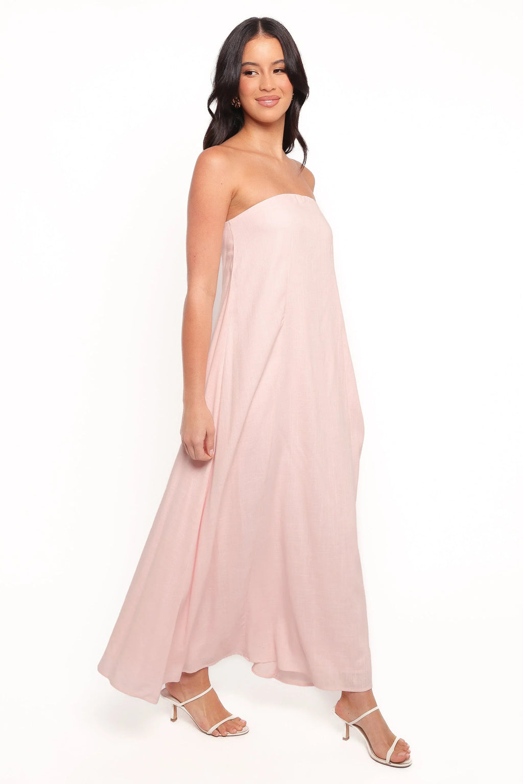 Bethany Strapless Midi Dress - Rosewater