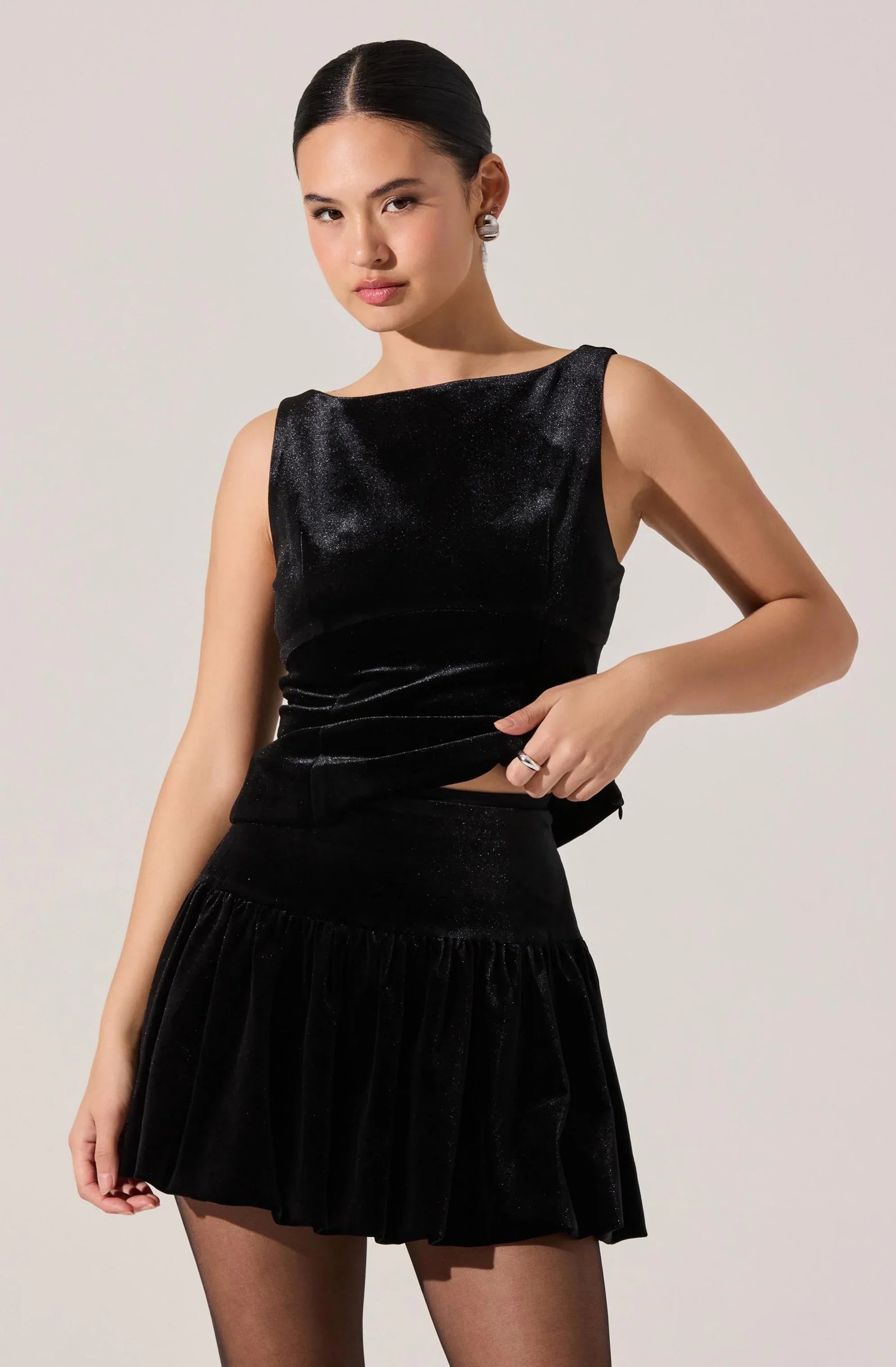 Jenika Velvet Drop Waist Skirt