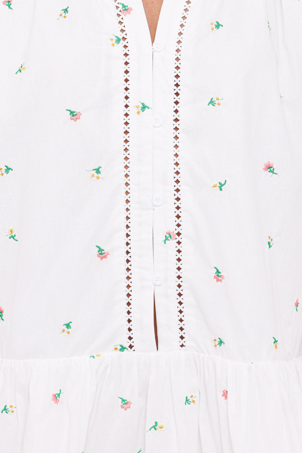 Hart Long Sleeve Mini Dress - White Floral