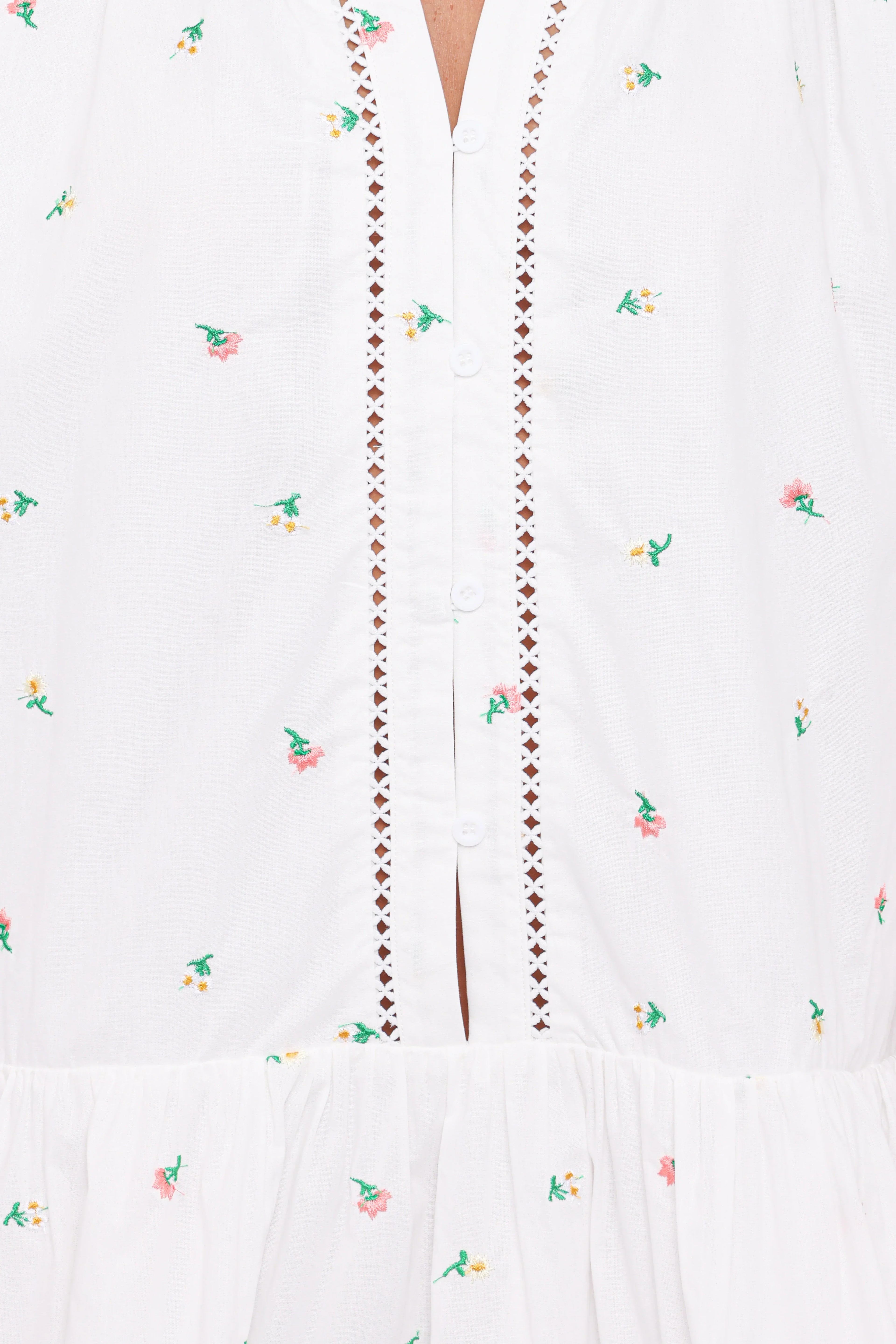 Hart Long Sleeve Mini Dress - White Floral