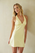 Dev Satin Halter Mini Dress