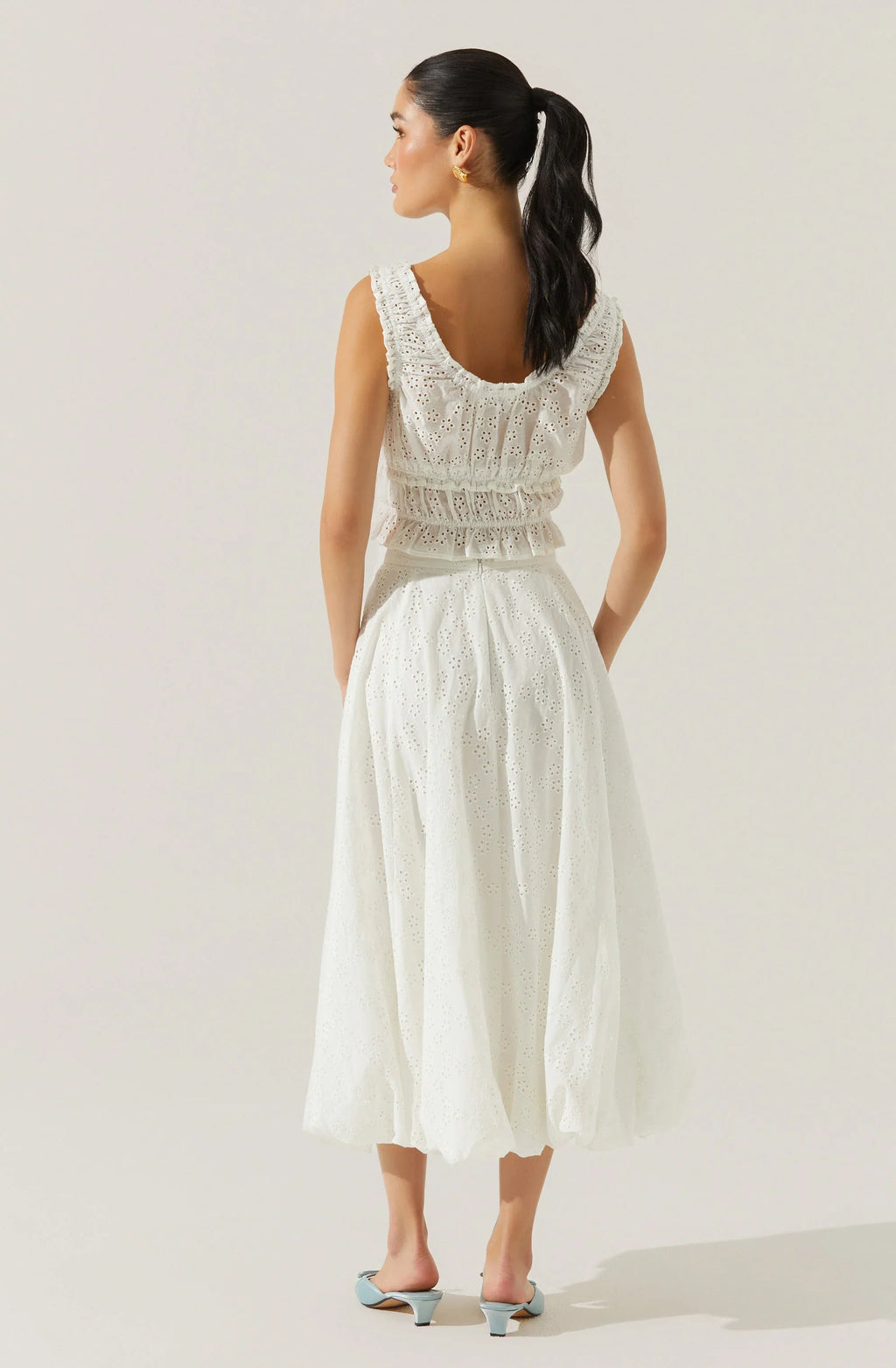 Kissel Eyelet Bubble Maxi Skirt