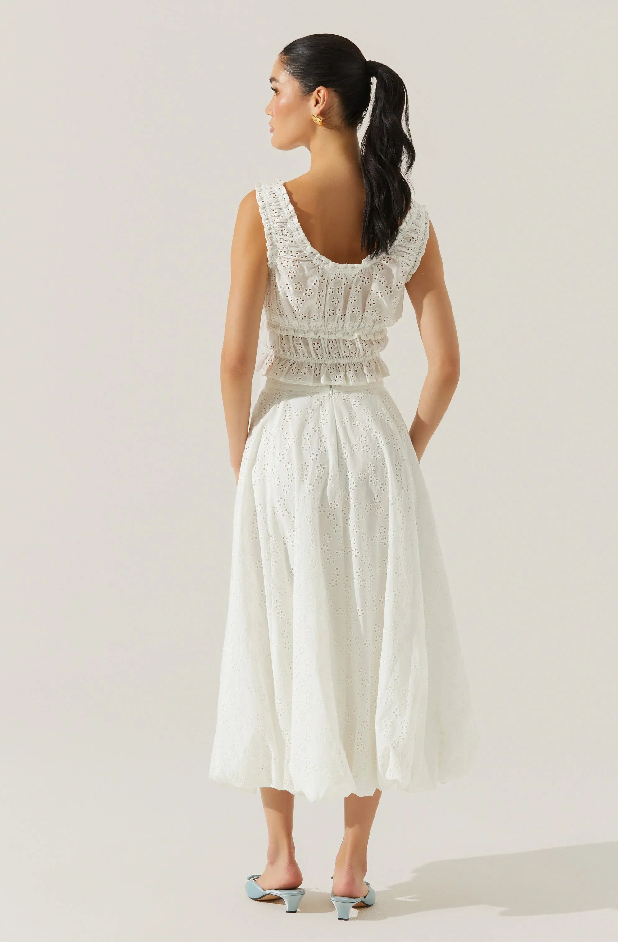 Kissel Eyelet Bubble Maxi Skirt