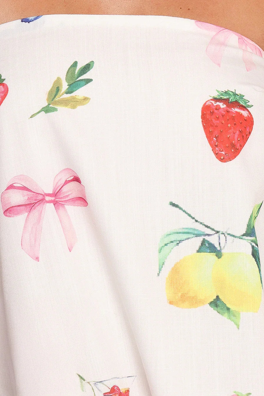 Soph Strapless Maxi Dress - Ciao Bow Print