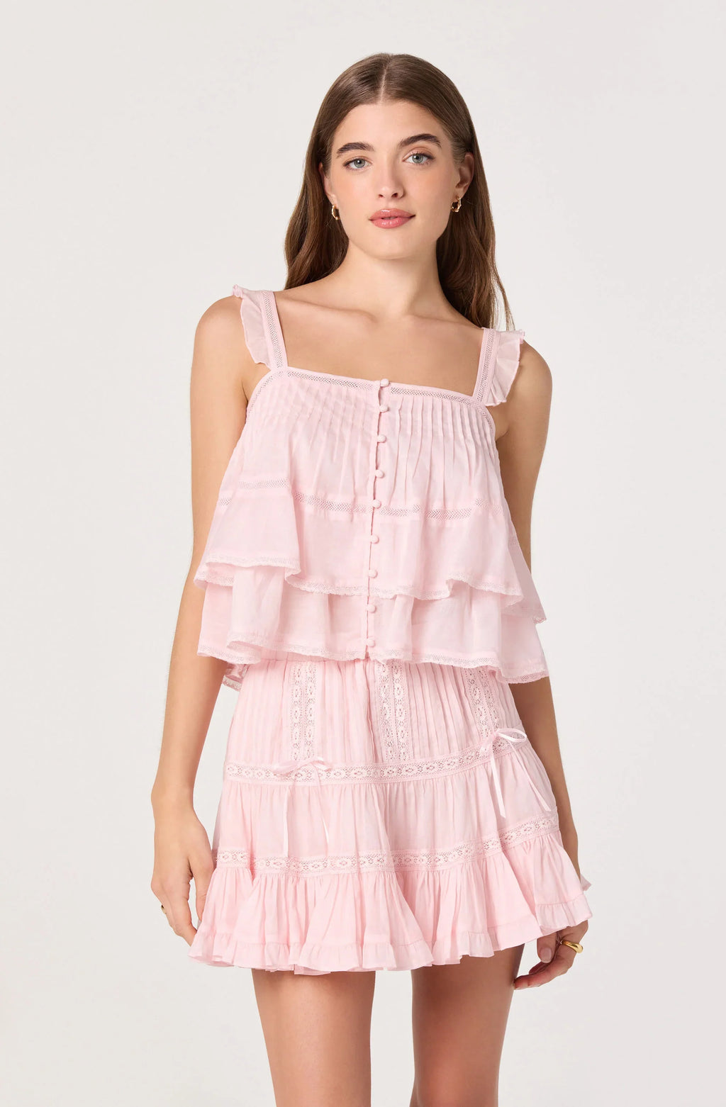 Delia Tiered Ruffle Mini Skirt
